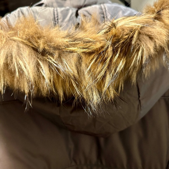 Via Spiga Long Brown Hood Puffer Long Jacket Coat With Genuine Fox Fur - Size M - Picture 9 of 9